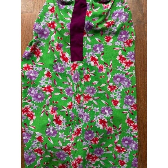 Vintage‎ Custom Mrs Roper Purple Red Floral Lounge Mu Mu Midi House Dress MED - Picture 12 of 14